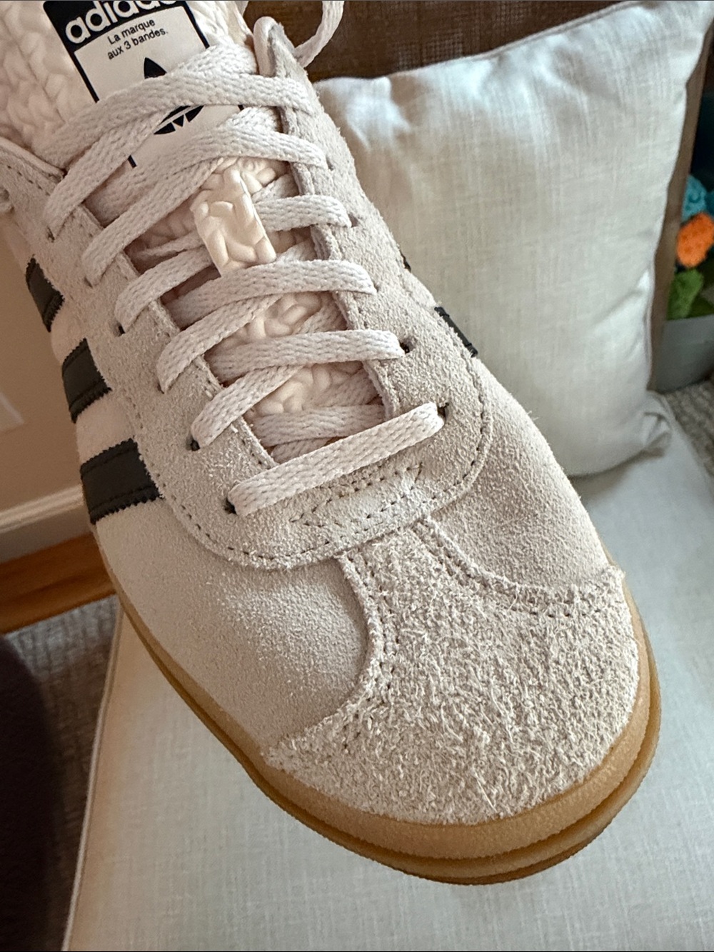 adidas Pink Suede Gazelle Sneakers with Black Stripes - Picture 2 of 8